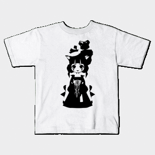 Occult girl minimal silhouette white Kids T-Shirt